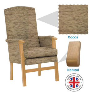 Mobility-World-Ltd-UK-Henley-High-Back-Chair-Cocoa-Fabric-Natural-Wood