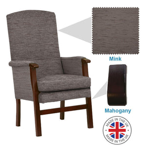 Mobility-World-Ltd-UK-Henley-High-Back-Chair-Mink-Fabric-Mahogany-Wood