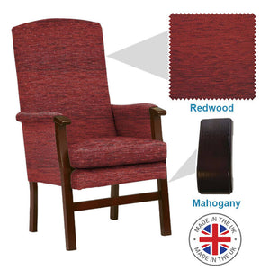 Mobility-World-Ltd-UK-Henley-High-Back-Chair-Redwood-Fabric-Mahogany-Wood