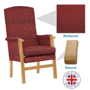 Mobility-World-Ltd-UK-Henley-High-Back-Chair-Redwood-Fabric-Natural-Wood