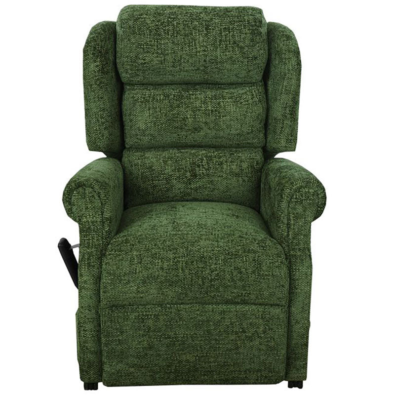 Mobility World Ltd Uk - Jubilee Dual Motor Riser Recliner Waterfall Back Forest Green Front View
