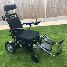 Load image into Gallery viewer, Mobility-World-UK-D09-Heavy-Duty-Lightweight-Folding-electric-power-wheel-chair-with-headrest-and-elevating-legrest
