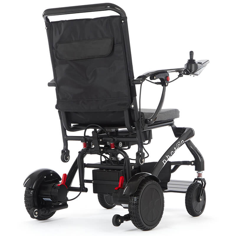Experience next-level mobility with the Photon Folding Electric Powerchair. Weighing just 17kg without the battery and crafted from carbon fibre, it offers a 12-mile range on a single charge. Designed for users up to 23.5 stone, it combines comfort, support, and a sleek, minimalist design. Navigate busy streets or rough terrain with ease, enjoying unmatched performance and reliability. The Photon redefines lightweight, robust mobility.