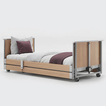 Load image into Gallery viewer, The Opera Basic 3ft Low Classic Profiling Bed With Cot Sides is perfect for those who need a little bit of extra help when it comes to getting in and out of bed. The bed can be lowered to just 22cm from the floor, greatly reducing the risk of impact injury from falls.