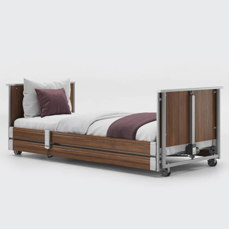 The Opera Basic 3ft Low Classic Profiling Bed With Cot Sides is perfect for those who need a little bit of extra help when it comes to getting in and out of bed. The bed can be lowered to just 22cm from the floor, greatly reducing the risk of impact injury from falls.