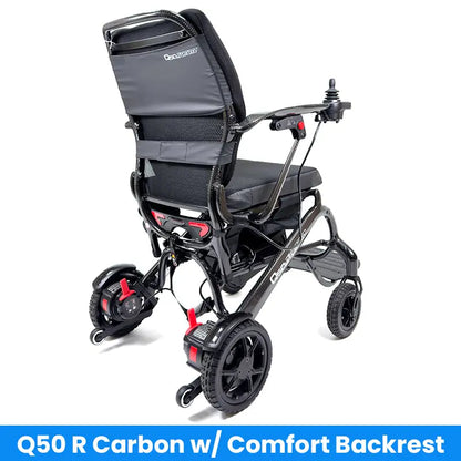 Black Q50 R Carbon wheelchair with comfort backrest