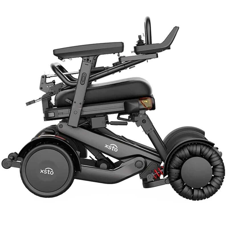 XSTO M4 Pro Smart Self Balancing Powered Wheelchair with 'xsto' branding on a white background