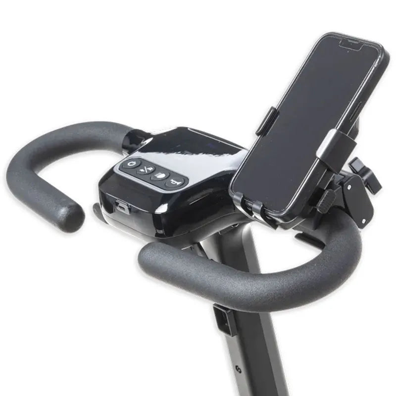 AeroMg Lightweight Folding Mobility Scooter with smartphone holder on a white background