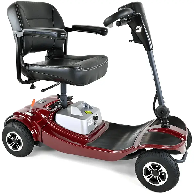 Mobility World Ltd UK - KRS800 8 Mph Lightweight Mobility Scooter With Lithium Battery Deep Maroon
