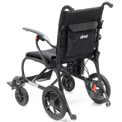 AeroCarbon Carbon Fibre Folding Powerchair Wheelchair rear view on a white background