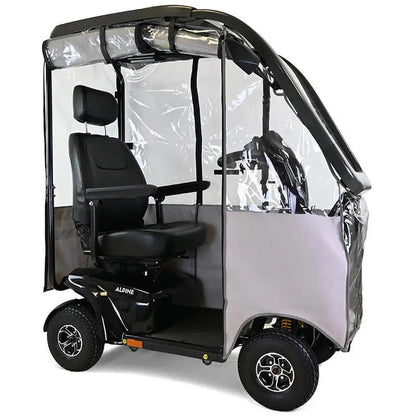 Mobility World Ltd UK - Alpine 8mph Road Mobility Scooter with Canopy Sides Rolled Up