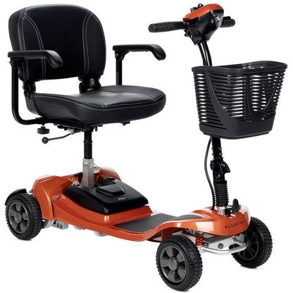 Mobility World Ltd UK: Alumina Pro Portable Travel Scooter with Lithium Battery Burnt Orange