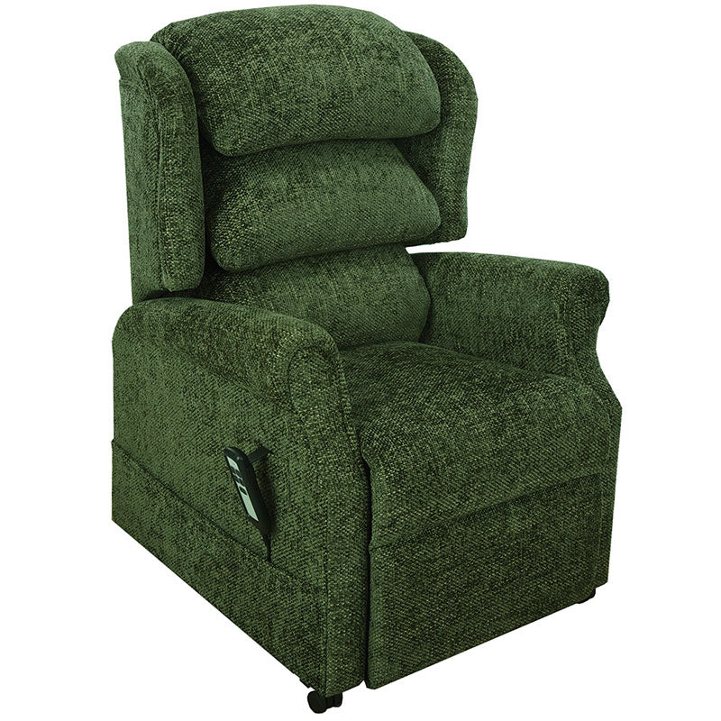 Mobility World Ltd UK - Ambassador Cosi Chair Waterfall Dual Motor Riser Recliner Chair Forest Green
