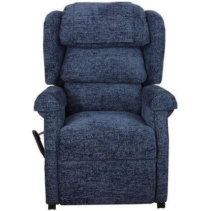 Mobility World Ltd UK - Ambassador Cosi Chair Waterfall Dual Motor Riser Recliner Chair Marine Front On Antimacassar