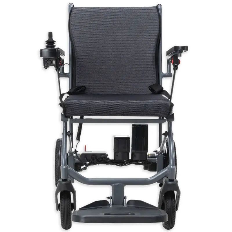 Astrolite Lightweight Folding Powerchair  Front View on a white background