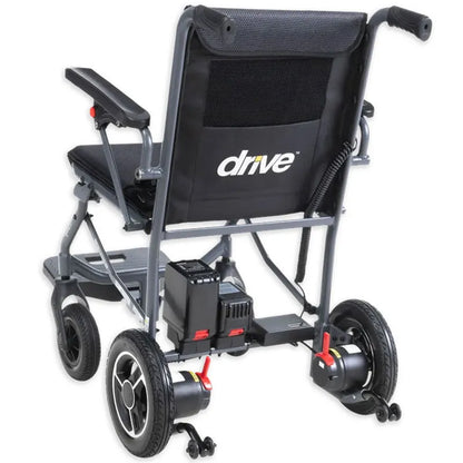 Astrolite Lightweight Folding Powerchair  Rear View on a white background