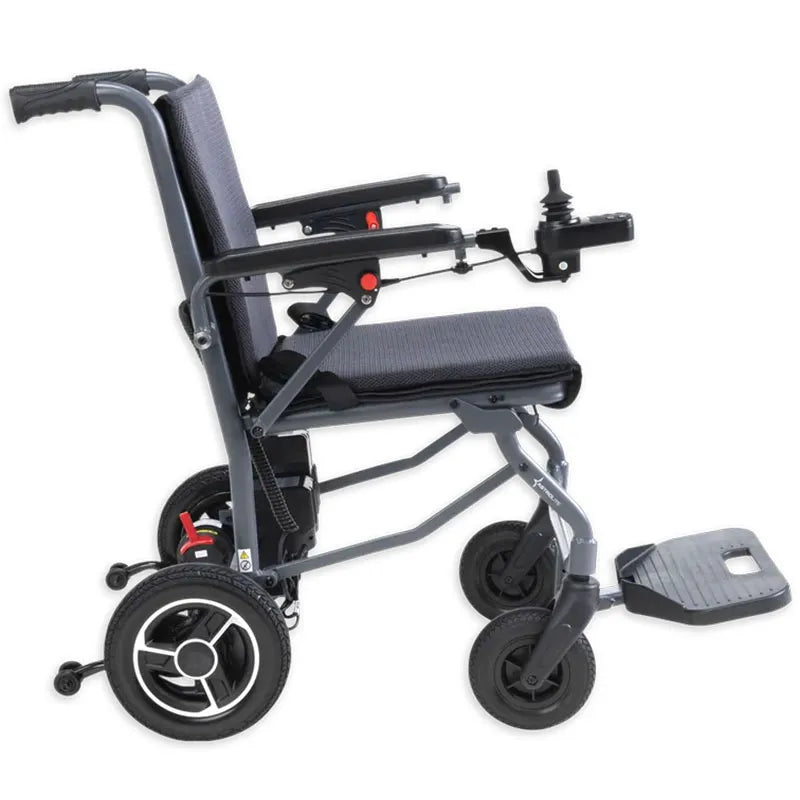 Astrolite Lightweight Folding Powerchair  Side View on a white background