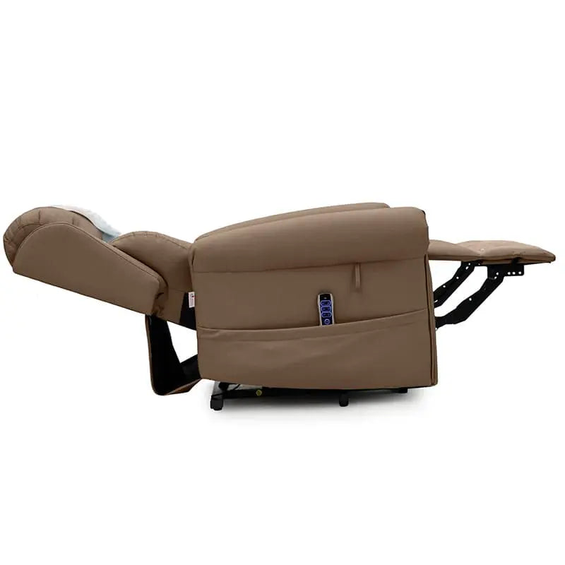 Mobility World Ltd UK: Dallux Nevis Lateral Back Triple Motor Rise Recliner Chair Full Reclined Side View