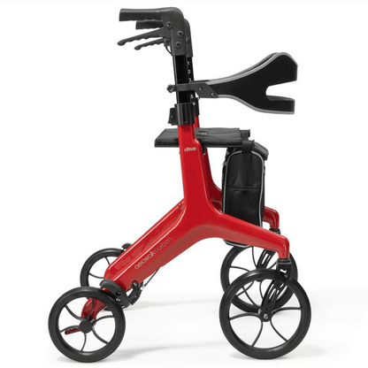 mobility-world-ltd-uk-drive-deVilbiss-healthcare-aerowalk-carbon-fibre-rollator-fire-red-side-view