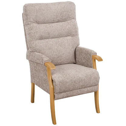 Orwell High Back Chair  Mobility World UK  High Seat Orthopaedic Chair Stone / Light Oak