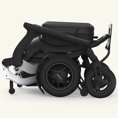 Robooter E80 Ultra Carbon Fiber Lightweight Folding Powerchair Folded side view
