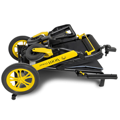 Mobility World Ltd UK-Scooterpac Atom Power Lightweight Folding Powered Wheelchair Folded