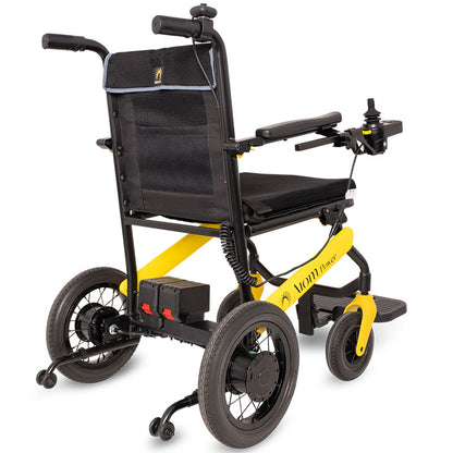 Mobility World Ltd UK-Scooterpac Atom Power Lightweight Folding Powered Wheelchair Rear Side View