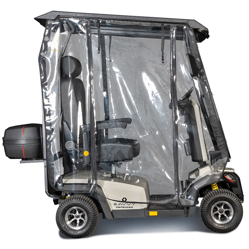 Mobility World Ltd UK: Savvy Defender Mobility Scooter With Hard Top Canopy Side View