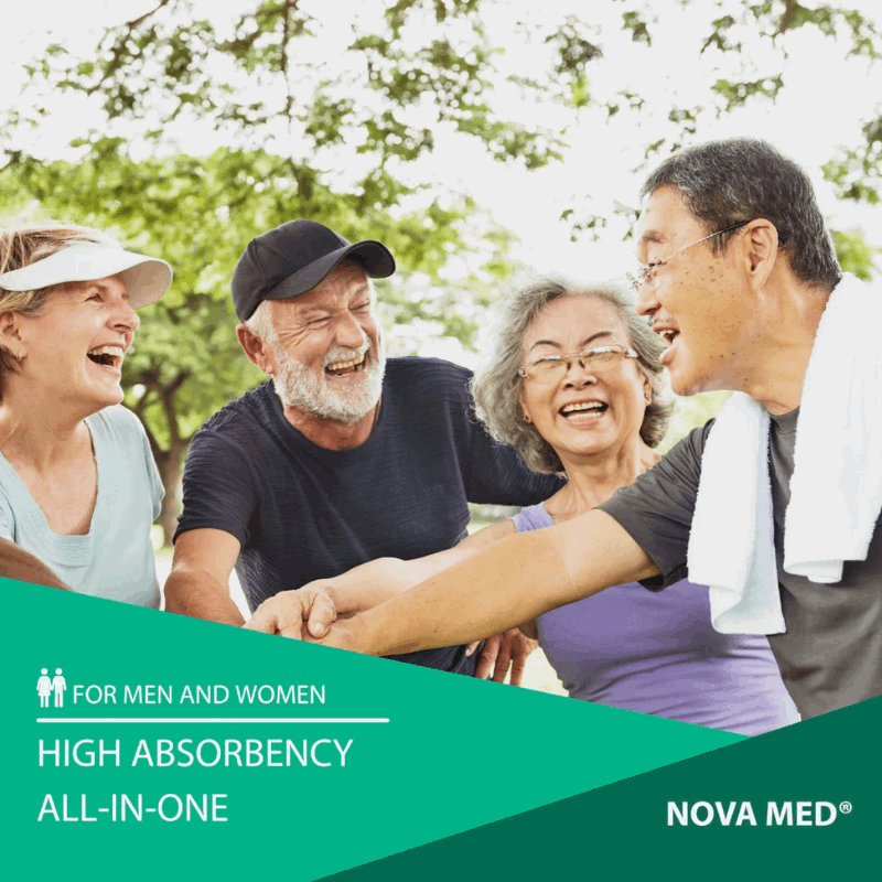 Novamed All In Ones Incontinence Pads, Incontinence Slips, Adult Nappies (15 Per Bag)