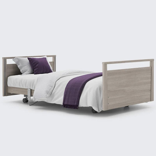 The Opera® Signature bed is height adjustable, making it suitable for both nursing care and ease of access. The bed's extensive height range allows it to be lowered close to the floor and raised up to a carer's waist level to make it easier to provide care._img