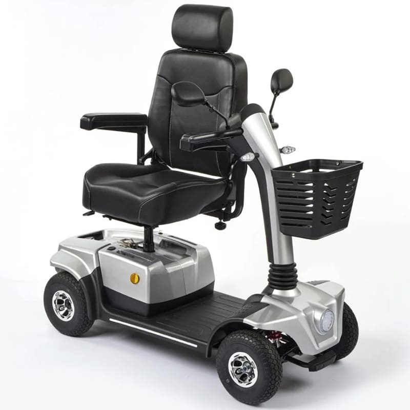 The eMove 8 Mobility Scooter is a stylish, road-legal scooter designed for smooth, hassle-free mobility. It can be easily disassembled into lightweight sections, supports up to 23.5 stone, and offers dependable strength and stability. With a 340W motor and 38Ah SLA batteries, it offers a range of up to 23.5 miles on a full charge.