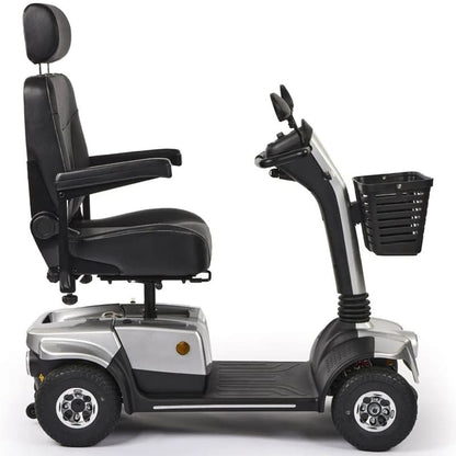 The eMove 8 Mobility Scooter is a stylish, road-legal scooter designed for smooth, hassle-free mobility. It can be easily disassembled into lightweight sections, supports up to 23.5 stone, and offers dependable strength and stability. With a 340W motor and 38Ah SLA batteries, it offers a range of up to 23.5 miles on a full charge.