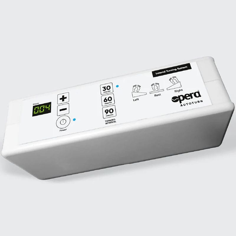 Opera AutoTurn Lateral Turning System is a device that can help to prevent the development of pressure sores. It is designed for users who are at high risk of developing these sores, and it works by automatically turning the user so that they are relieved of pressure. This can help to prevent sores from forming, and it can also help to minimize the pain and discomfort that can be associated with them. The AutoTurn is a simple and effective way to help keep you comfortable and protected from pressure sores.