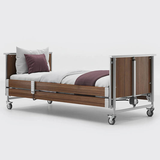 The Opera Basic 3ft Classic Profiling Bed with Cot Sides is perfect for those who need a little bit of extra help when it comes to getting in and out of bed. The bed can be raised to a nursing height of 80cm, making it easy for carers to provide assistance. Plus, the cot sides make it easy to ensure that your loved one stays safe and secure while they sleep._img