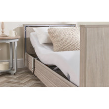 Load image into Gallery viewer, The Opera Basic 3ft Low Classic Profiling Bed is perfect for those who need a little bit of extra help when it comes to getting in and out of bed. The bed can be lowered to just 22cm from the floor, greatly reducing the risk of impact injury from falls. When coupled with floor safety mats, the risk of injury is removed almost entirely. This low height also makes it easier to swing legs onto the bed.