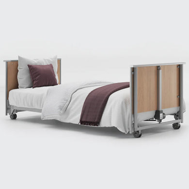 The Opera Basic 3ft Low Classic Profiling Bed is perfect for those who need a little bit of extra help when it comes to getting in and out of bed. The bed can be lowered to just 22cm from the floor, greatly reducing the risk of impact injury from falls. When coupled with floor safety mats, the risk of injury is removed almost entirely. This low height also makes it easier to swing legs onto the bed.