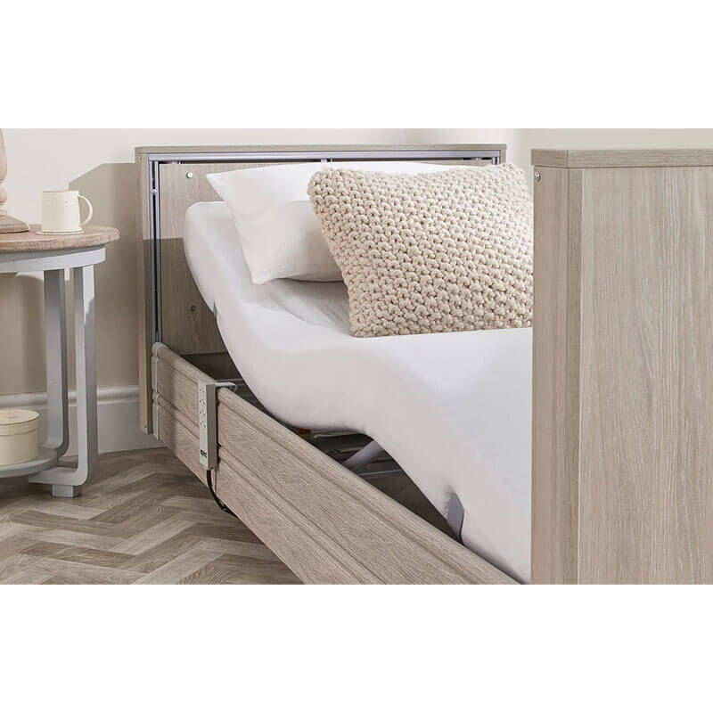 The Opera Enclosed 3ft Low Classic Profiling Bed With Cot Sides is perfect for those who need a little bit of extra help when it comes to getting in and out of bed. The bed can be lowered to just 22cm from the floor, greatly reducing the risk of impact injury from falls.