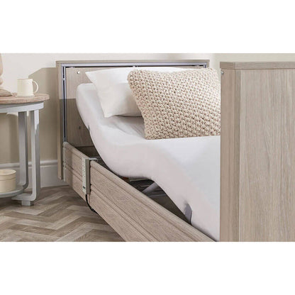 The Opera Enclosed 3ft Low Classic Profiling Bed With Cot Sides is perfect for those who need a little bit of extra help when it comes to getting in and out of bed. The bed can be lowered to just 22cm from the floor, greatly reducing the risk of impact injury from falls.