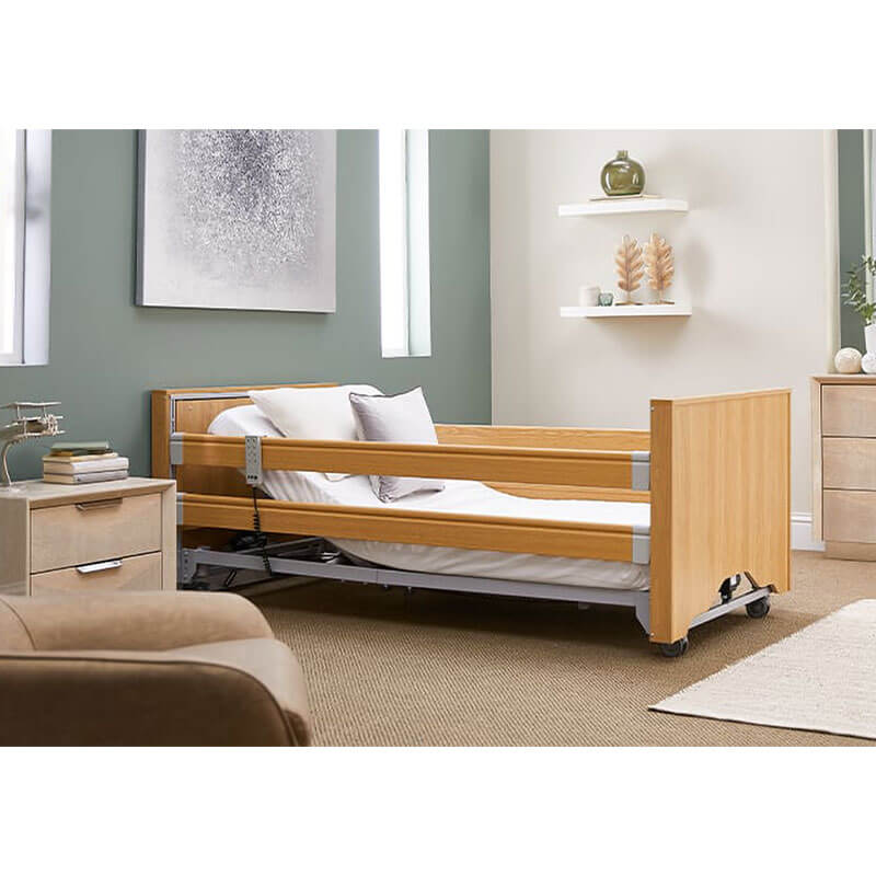 The Opera Enclosed 3ft Low Classic Profiling Bed With Cot Sides is perfect for those who need a little bit of extra help when it comes to getting in and out of bed. The bed can be lowered to just 22cm from the floor, greatly reducing the risk of impact injury from falls.