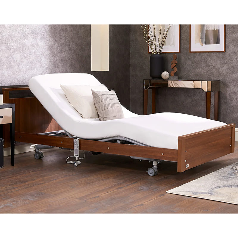 Introducing the Opera Signature Low Footboard Bed perfect for those who appreciate minimalist style and unrestricted access at the foot-end of the bed. This versatile bed features a height range that can be raised up to a carer's waist level or lowered close to the floor, making it easy to get in and out of bed. Plus, its stylish low footboard provides a modern look for your bedroom.