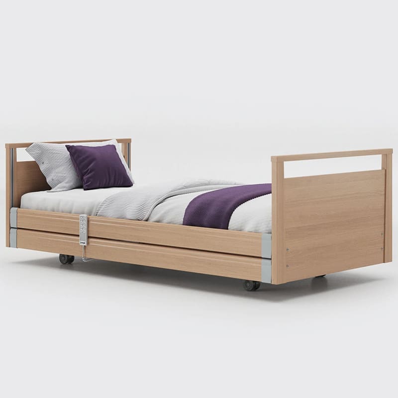 The Opera® Signature bed is height adjustable, making it suitable for both nursing care and ease of access. The bed's extensive height range allows it to be lowered close to the floor and raised up to a carer's waist level to make it easier to provide care.