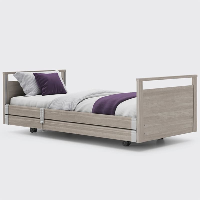 The Opera® Signature bed is height adjustable, making it suitable for both nursing care and ease of access. The bed's extensive height range allows it to be lowered close to the floor and raised up to a carer's waist level to make it easier to provide care.