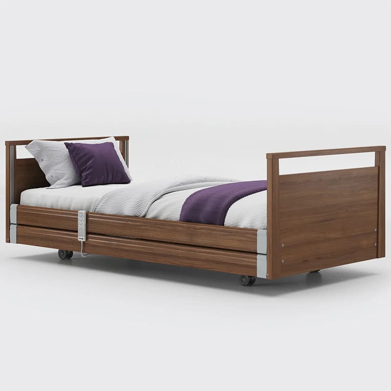 The Opera® Signature bed is height adjustable, making it suitable for both nursing care and ease of access. The bed's extensive height range allows it to be lowered close to the floor and raised up to a carer's waist level to make it easier to provide care.