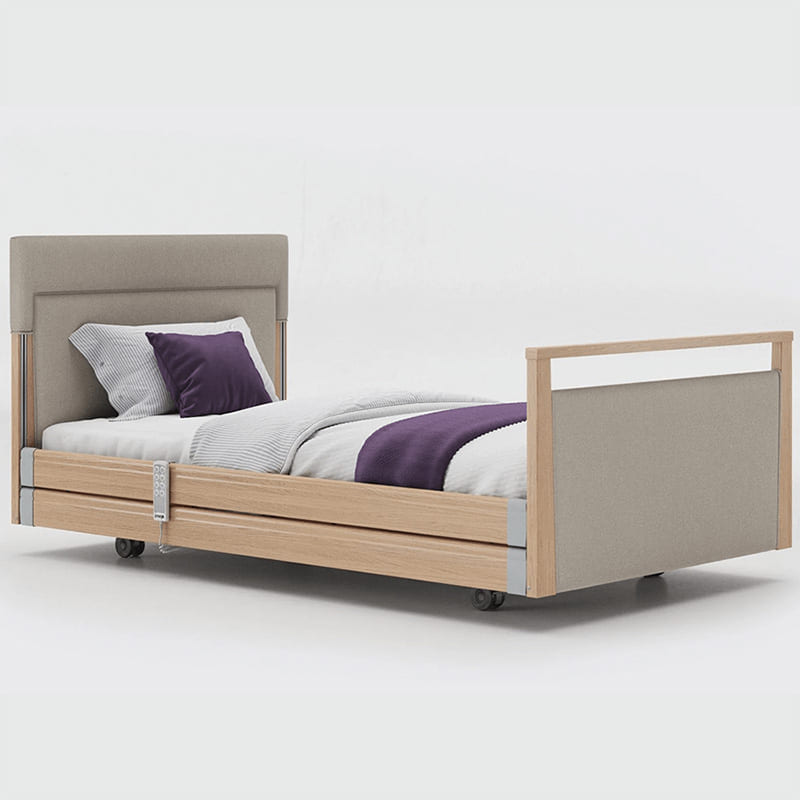 mobility_world_ltd_uk_opera_signature_upholstered_profiling_bed_3ft6_with_rails_oak_fabric_linen