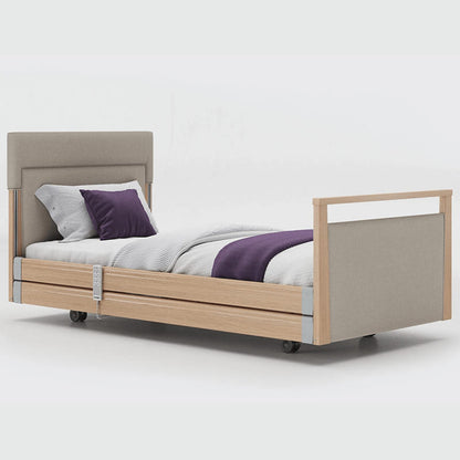 mobility_world_ltd_uk_opera_signature_upholstered_profiling_bed_3ft_with_rails_oak_fabric_linen
