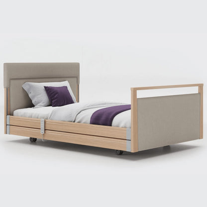 mobility_world_ltd_uk_opera_signature_upholstered_profiling_bed_4ft_with_rails_oak_fabric_line