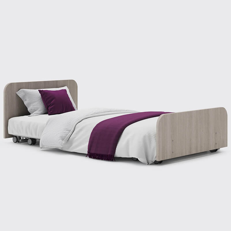 The Opera Solo profiling floor bed is an excellent option if you or a loved one needs advanced care at home. Because of its extremely low floor height, the Solo is excellent for people with dementia and other cognitive disorders. The Solo is categorized as a floor bed, providing a safe sleeping height and lowering the danger of harm from bed collapses. The entire bed may be raised to waist level on the profiling bed and lowered to the floor using its "all-in-one" height range.