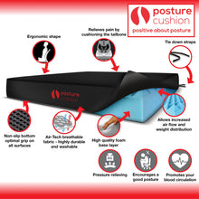 Load image into Gallery viewer, Posture Cushion Pyratex Wheelchair Seat Booster Cushion With AirTech Cover &amp; No Cut Out