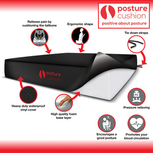Posture Cushion Stando Wheelchair Seat Booster Cushion With Heavy Duty Waterproof Vinyl Cover