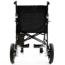 Load image into Gallery viewer, Mobility-World-Ltd-UK-Dash-Eco-Lightweight-Powered-Folding-Wheelchair-With-Dual-Attendant-Control-Back-View